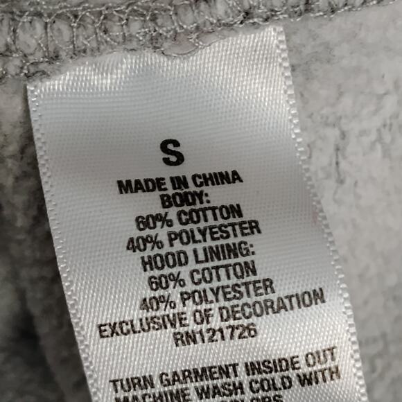 Aeropostale Hoodie Size Small "Aero 1987" Patch on Left Arm Gray Full Zipper - Picture 7 of 9